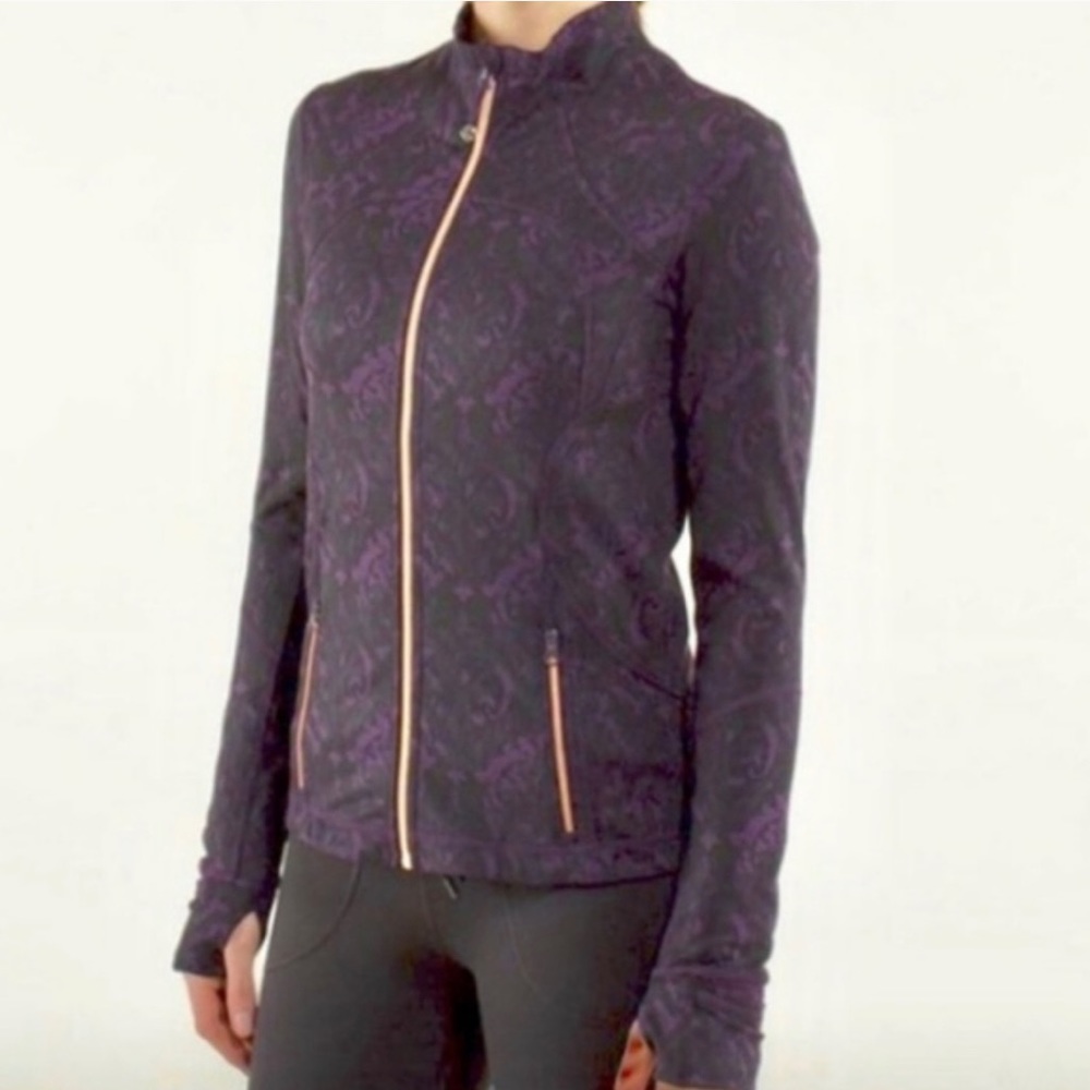 Lululemon Define Jacket Black Purple Rose Gold Zip